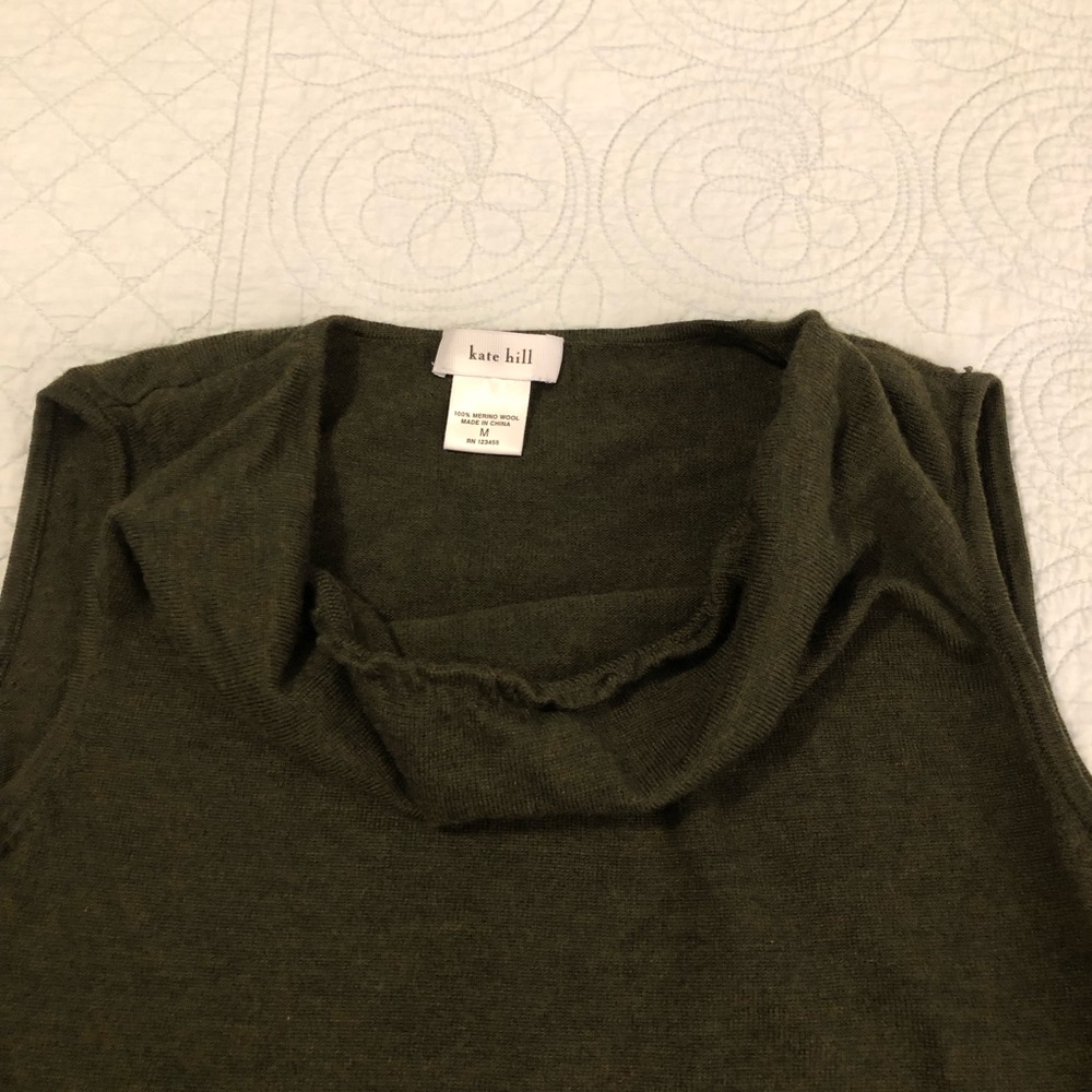 Kate Hill sleeveless merino wool top. Size medium. - Picture 2 of 5